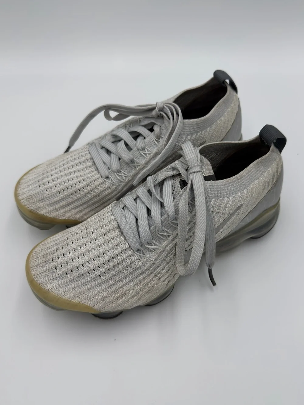 Nike Air Vapormax Flyknit 3 Silver Grey Women's Size 6 AJ6910-101 Running Shoe